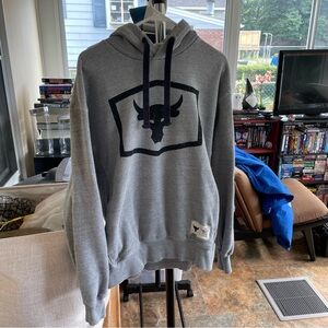 UNDER ARMOUR Project Rock Warm-Up Hoodie 1346067-011 Gray/ Black size Medium